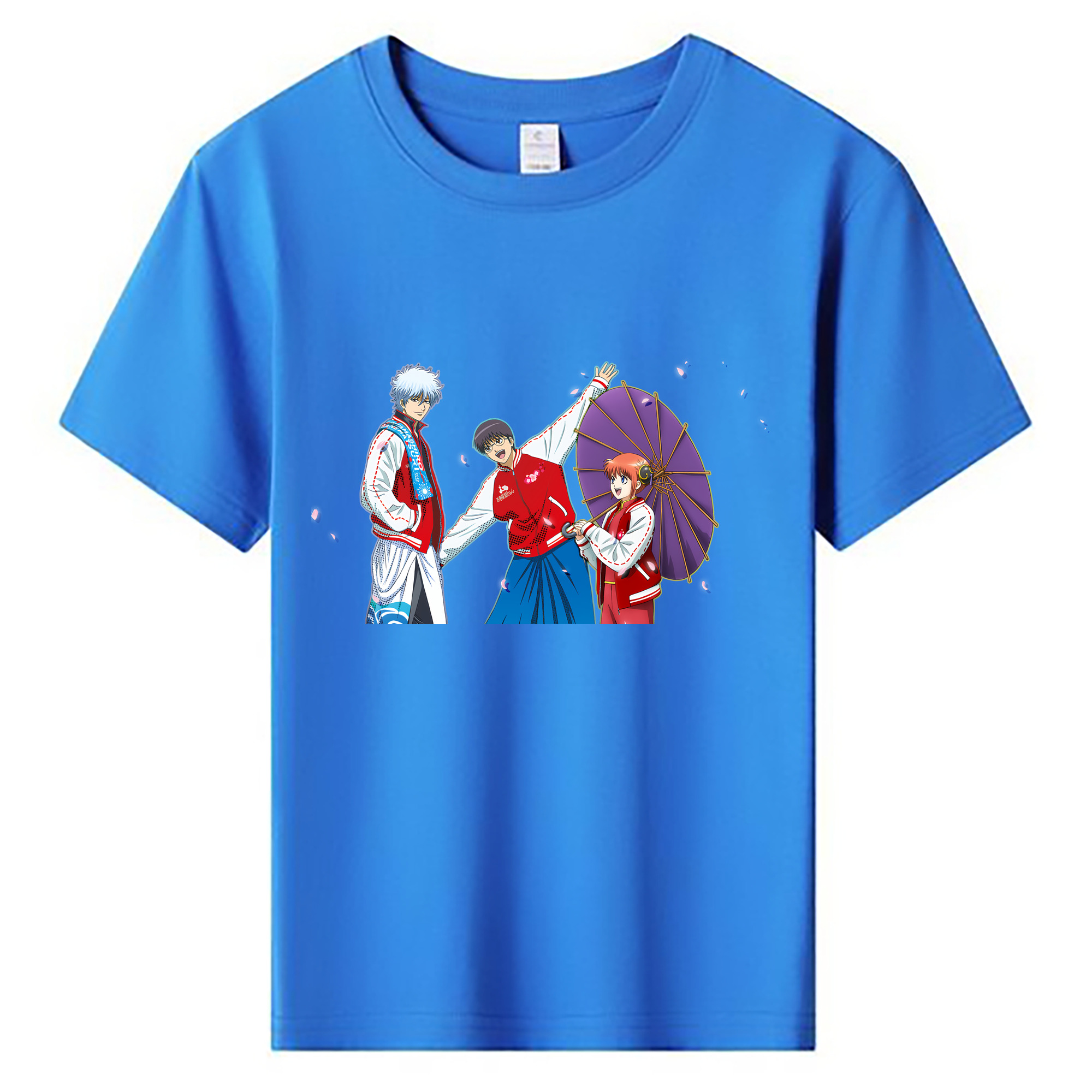 （画像用） ぎんたま 坂田銀時（さかたぎんとき） 神楽 志村新八（しむら しんぱち） GINTAMA Sakata Gintoki Kagura Shimura Shinpachi 綿100％キッズTシャツ（フロントプリント）